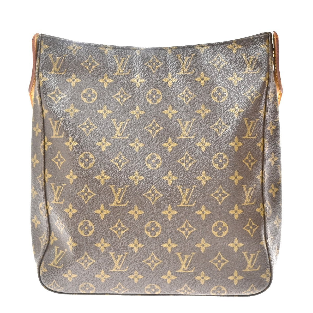 LOUIS VUITTON Logo Looping GM Shoulder Bag Monogram Leather Brown M51145 96KP403