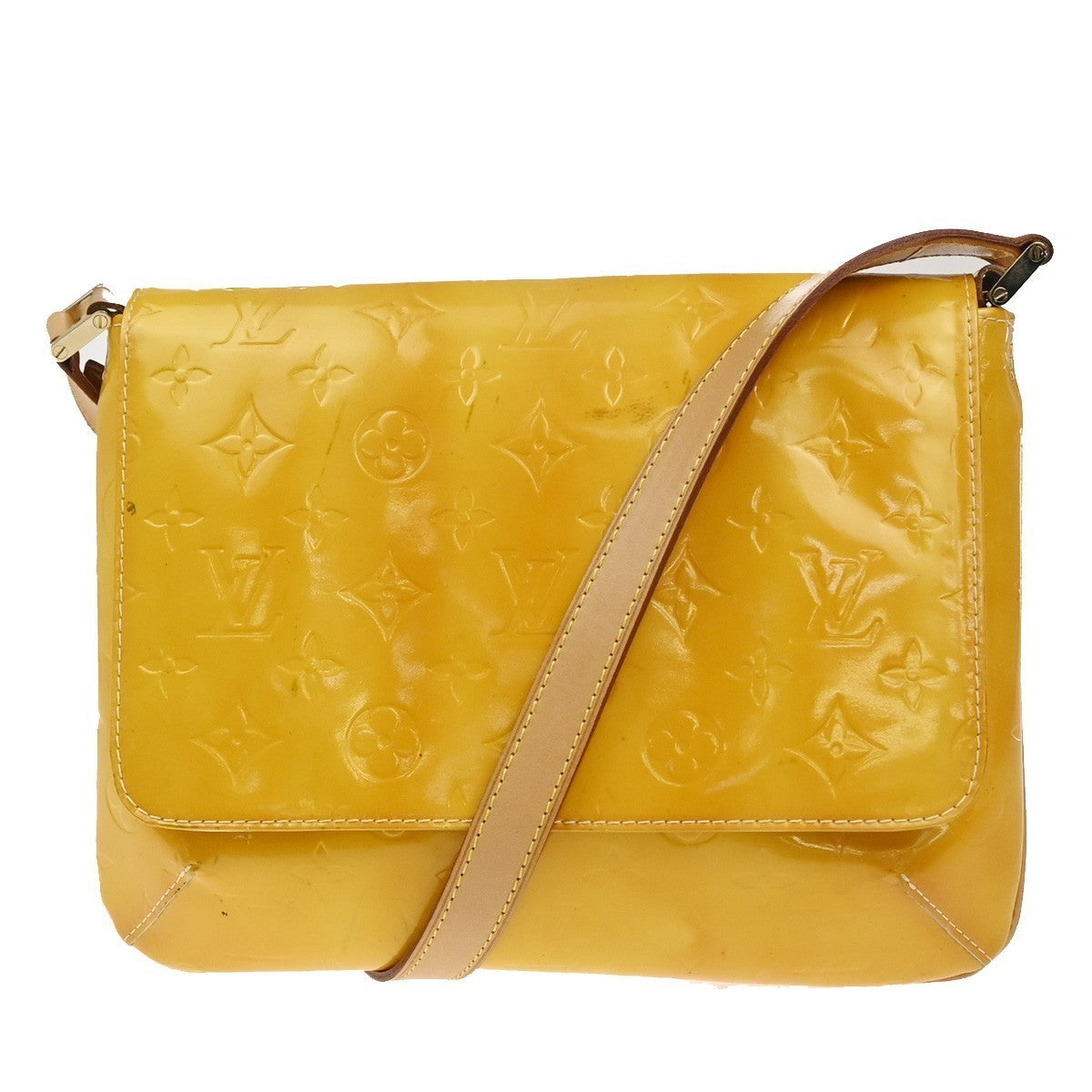 LOUIS VUITTON Thompson Street Shoulder Bag Monogram Vernis Yellow M91071 65KC803