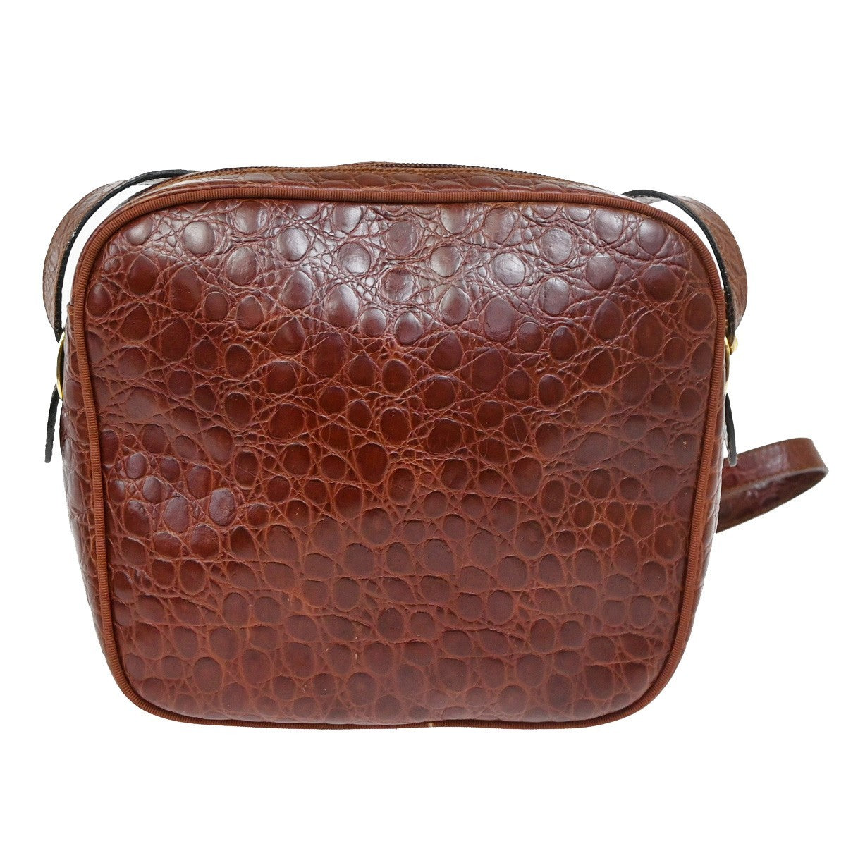 SALVATORE Ferragamo Vara Crossbody Shoulder Bag Embossing Leather Brown 67KP169