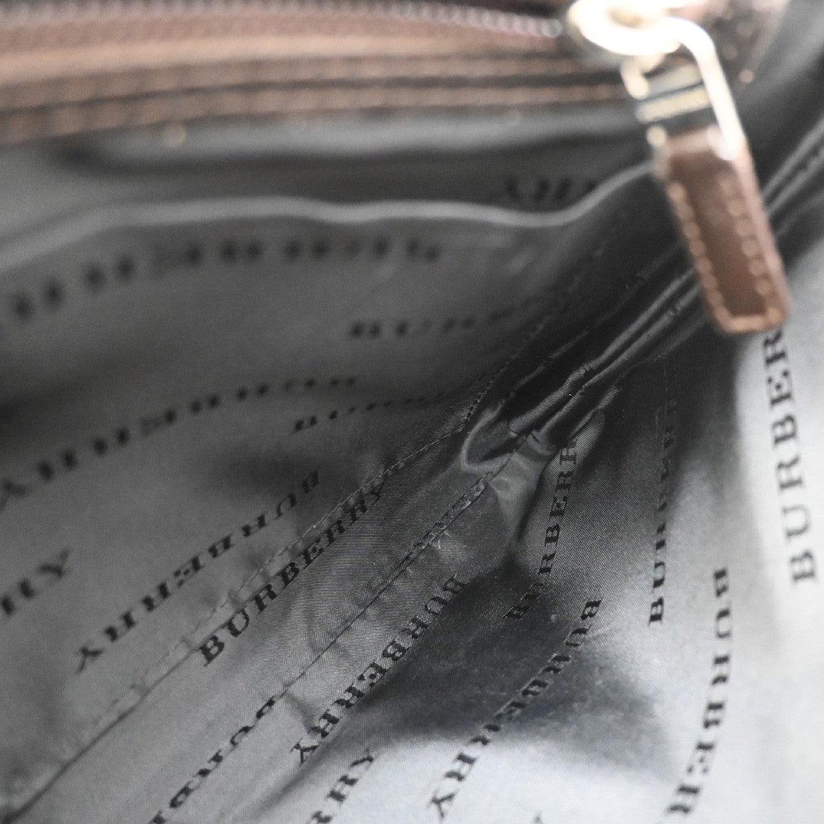BURBERRY Logo Nova Check Shoulder Hand Bag Canvas Leather Beige GHW 38CB027