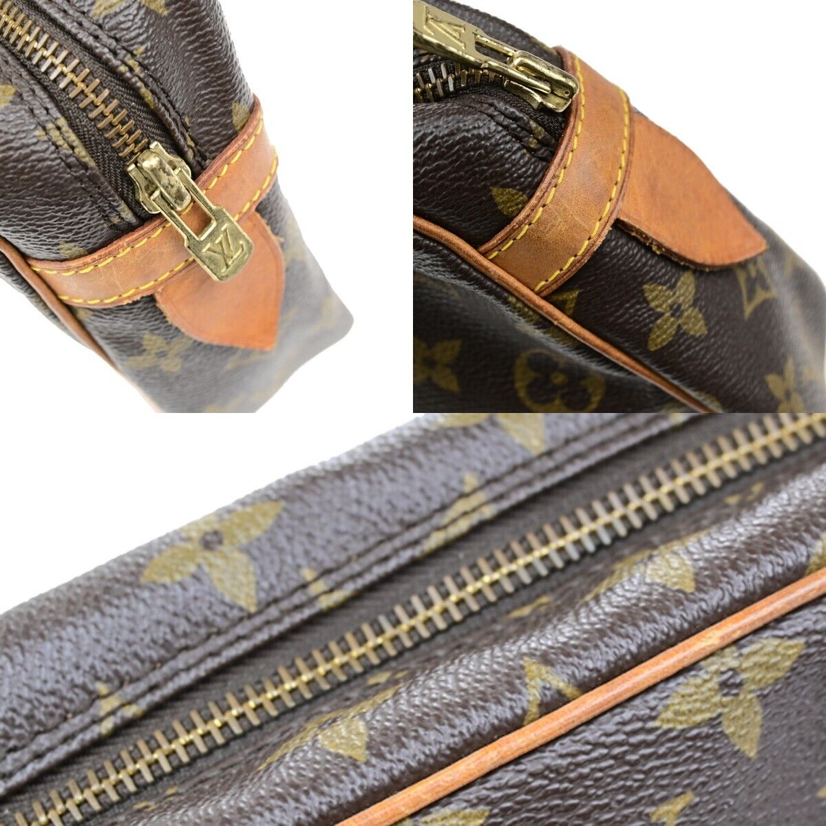 LOUIS VUITTON Compiegne 28 Clutch Bag Monogram Leather Brown GHW M51845 63ED999