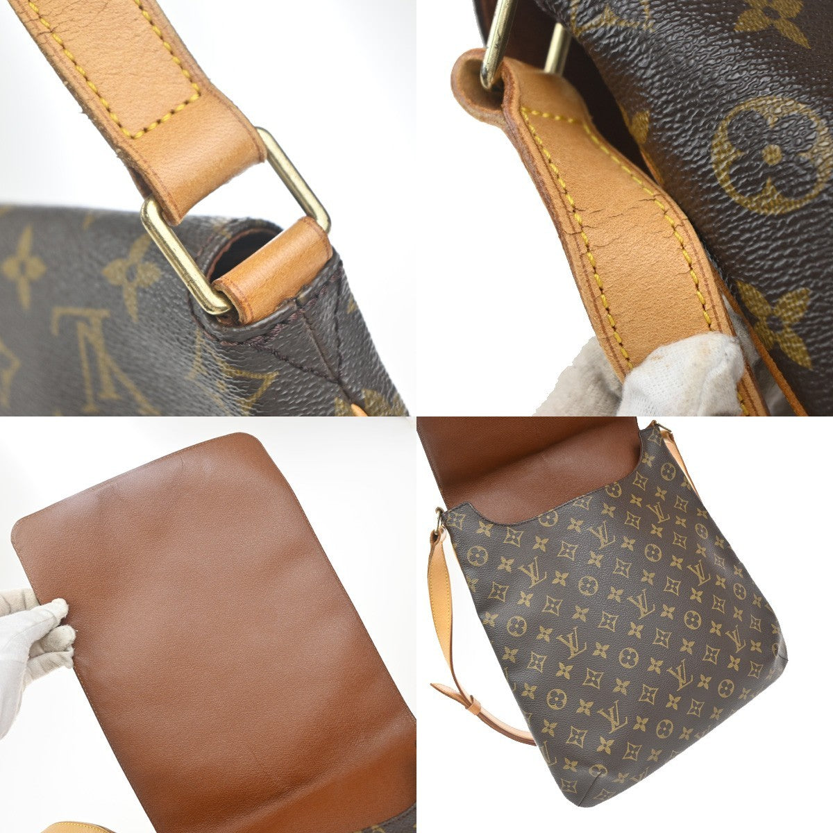 LOUIS VUITTON Musette Shoulder Bag Monogram Leather Brown France M51256 79KC804
