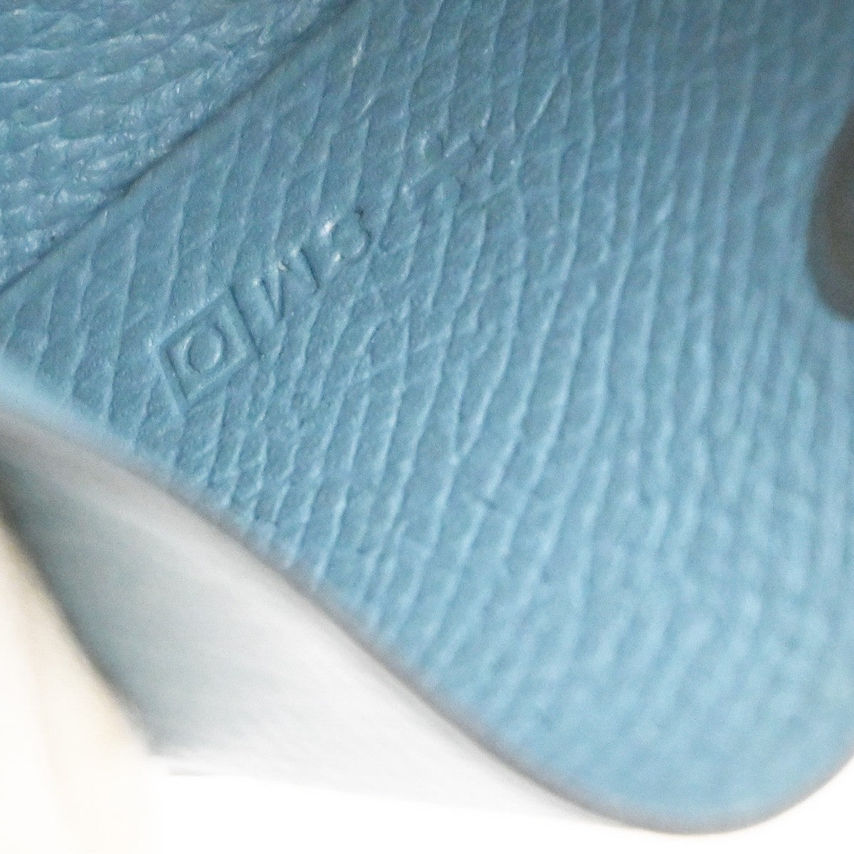HERMES Logo Calvi Card Case Chevre Mysore Leather Blue SHW France 64RP165
