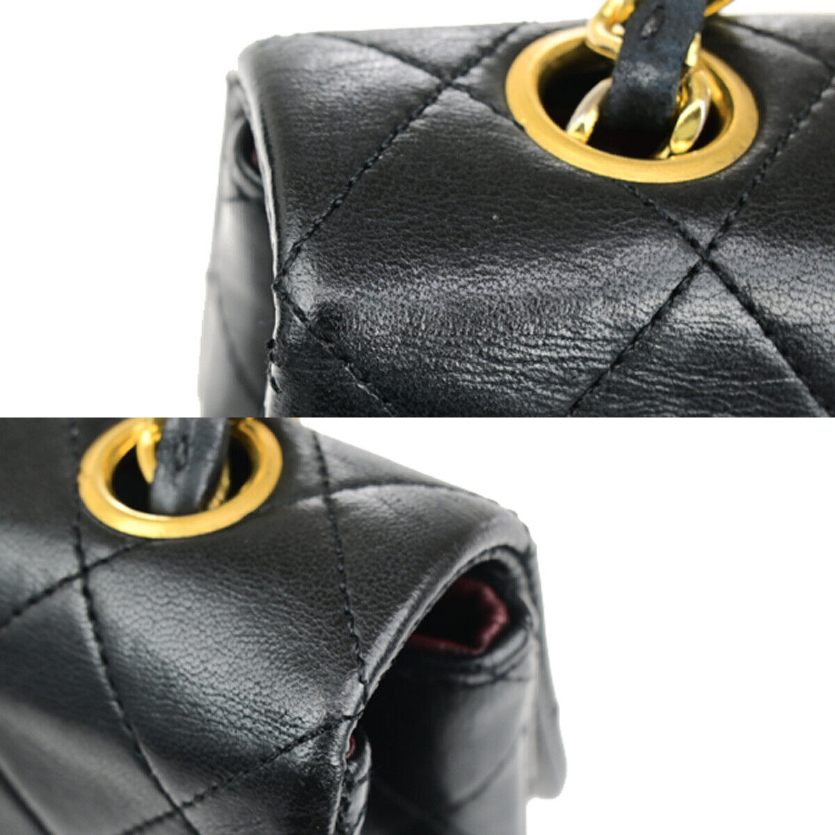 CHANEL CC Mini Matelasse Chain Shoulder Bag Leather Black GHW Vintage 397RK660