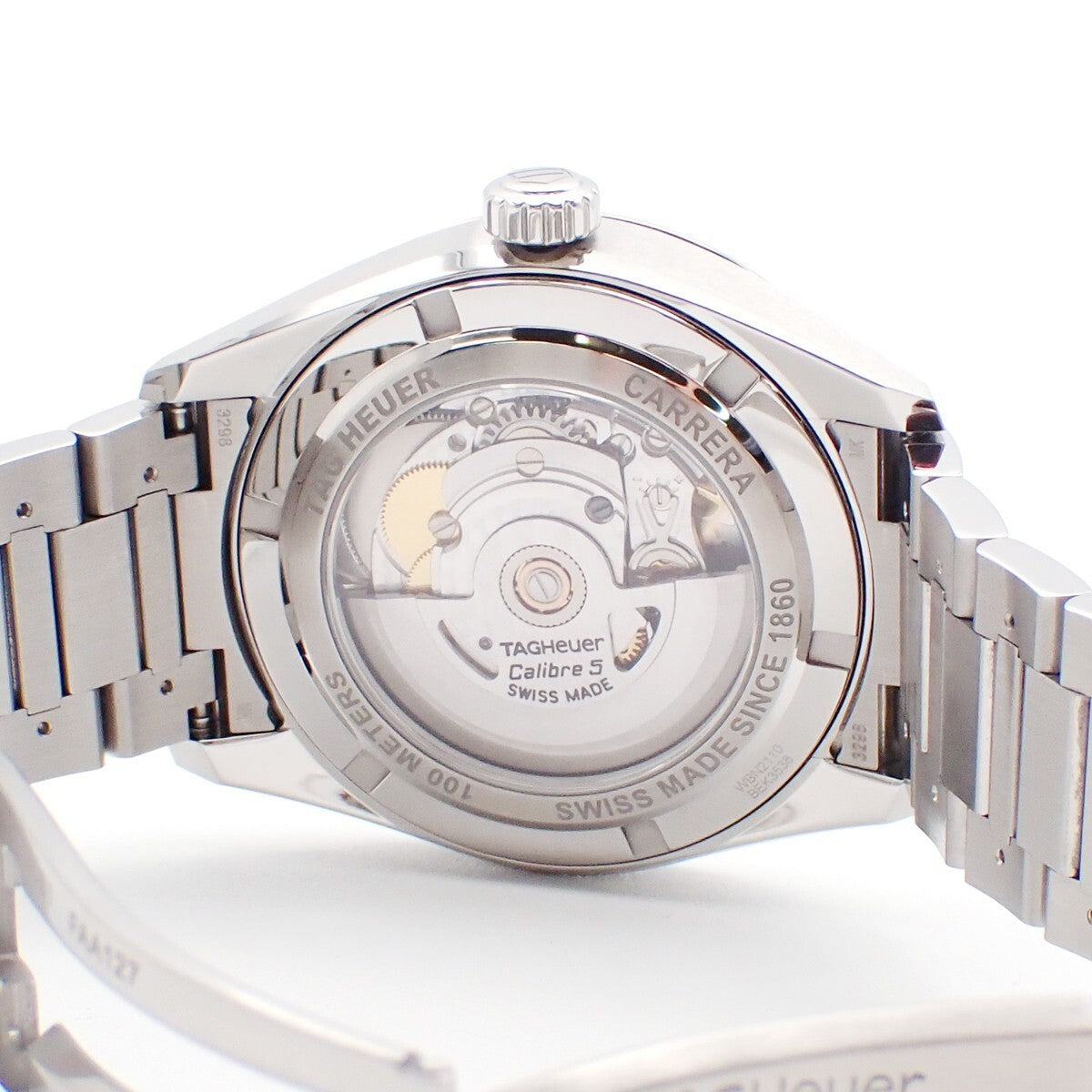 TAG HEUER Carrera Calibre 5 Dayte 39mm WBN2110 Watch Black Dial SS 310LC534