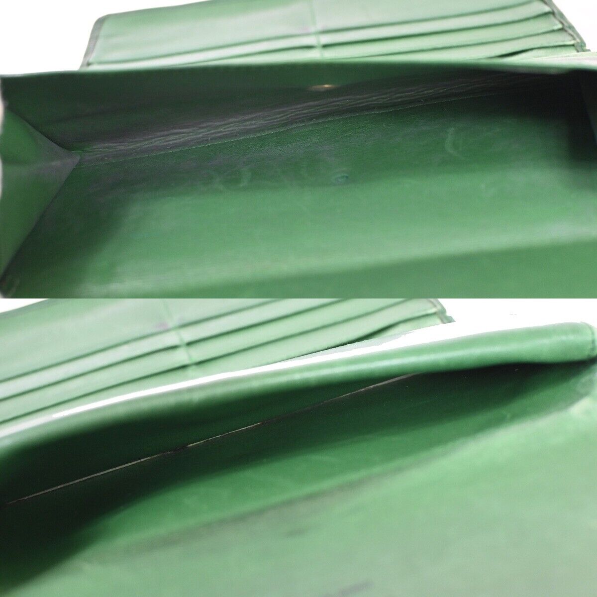 LOUIS VUITTON Logo International Trifold Wallet Epi Leather Green M63384 08YD113