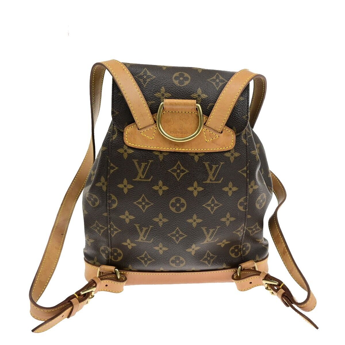 LOUIS VUITTON Montsouris MM Backpack Bag Monogram Leather Brown M51136 21ED423