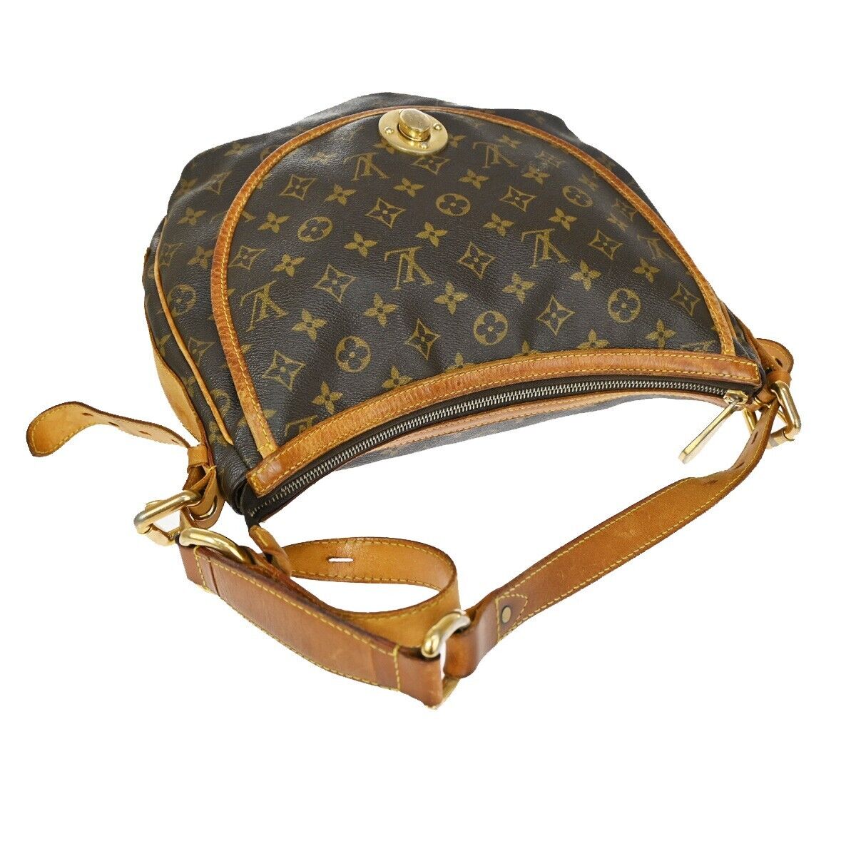 LOUIS VUITTON Tolum GM Shoulder Bag Monogram Leather Brown Spain M40075 80KA559