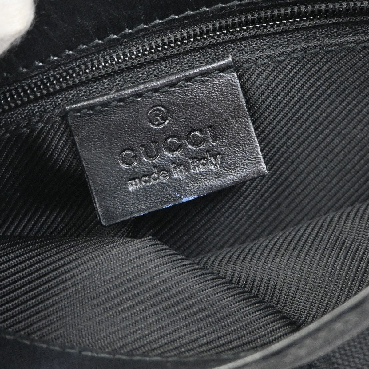 GUCCI GG Pattern Mini Belt Bag Waist Pouch Canvas Black SHW Italy 36DA132