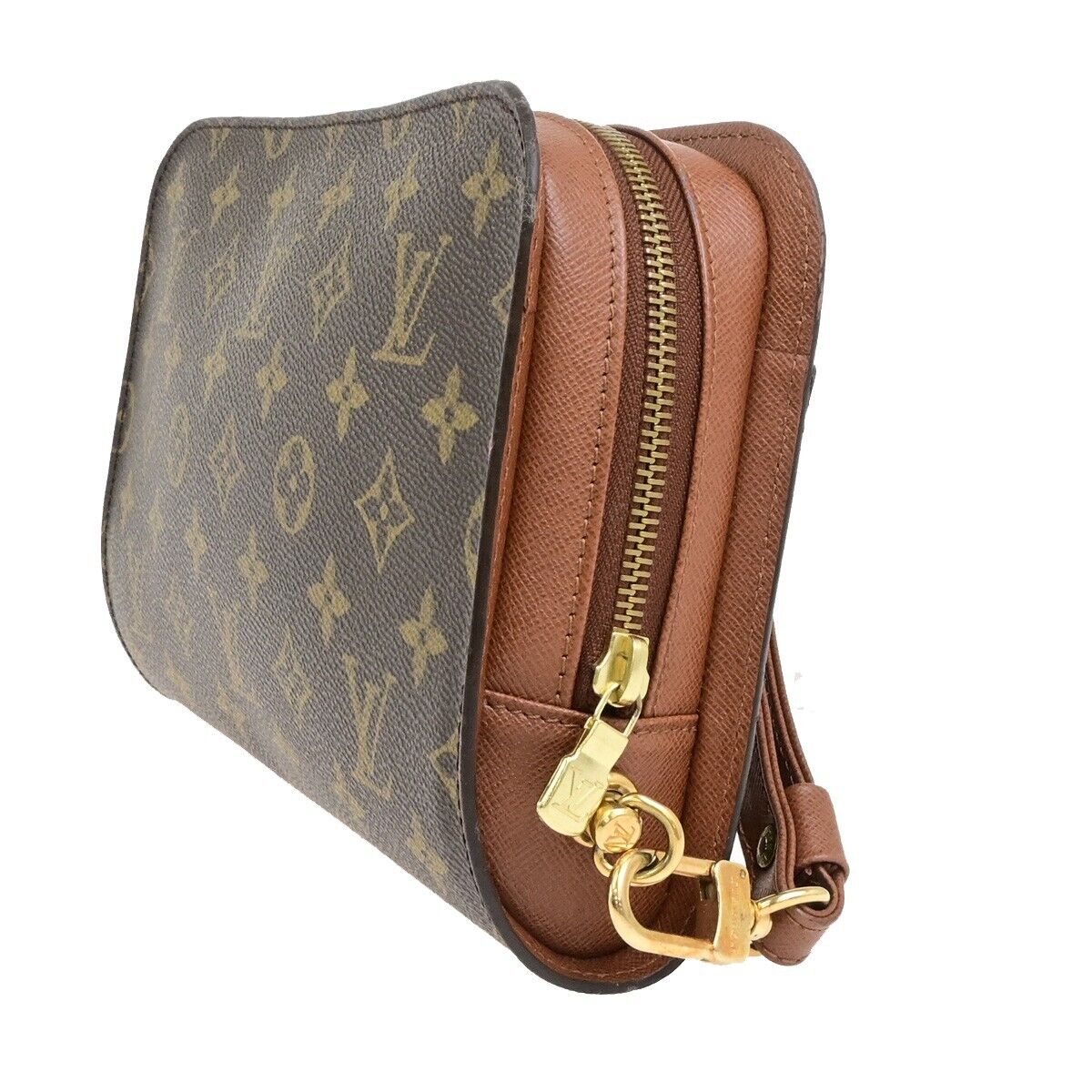 LOUIS VUITTON Orsay Clutch Hand Bag Monogram Leather Brown France M51790 30ED859