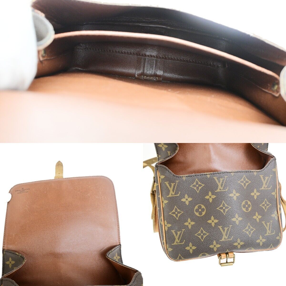LOUIS VUITTON Cartouchiere MM Shoulder Bag Monogram Leather Brown M51253 30FB216