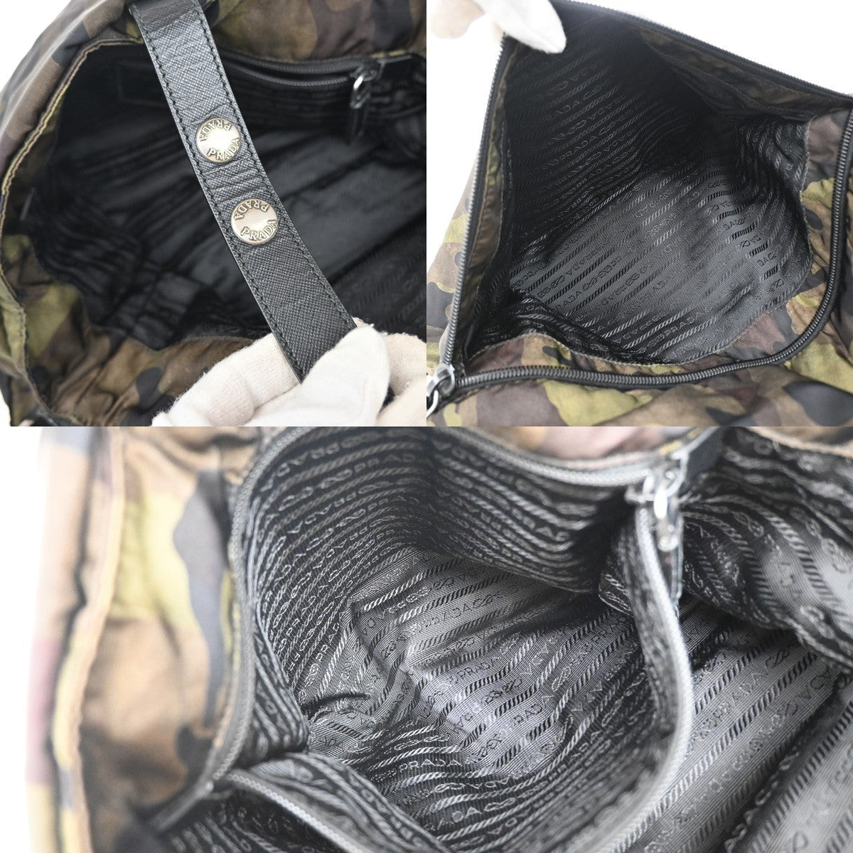 PRADA Tessuto Crossbody Camouflage Shoulder Bag Nylon Leather GN SHW 77KP101