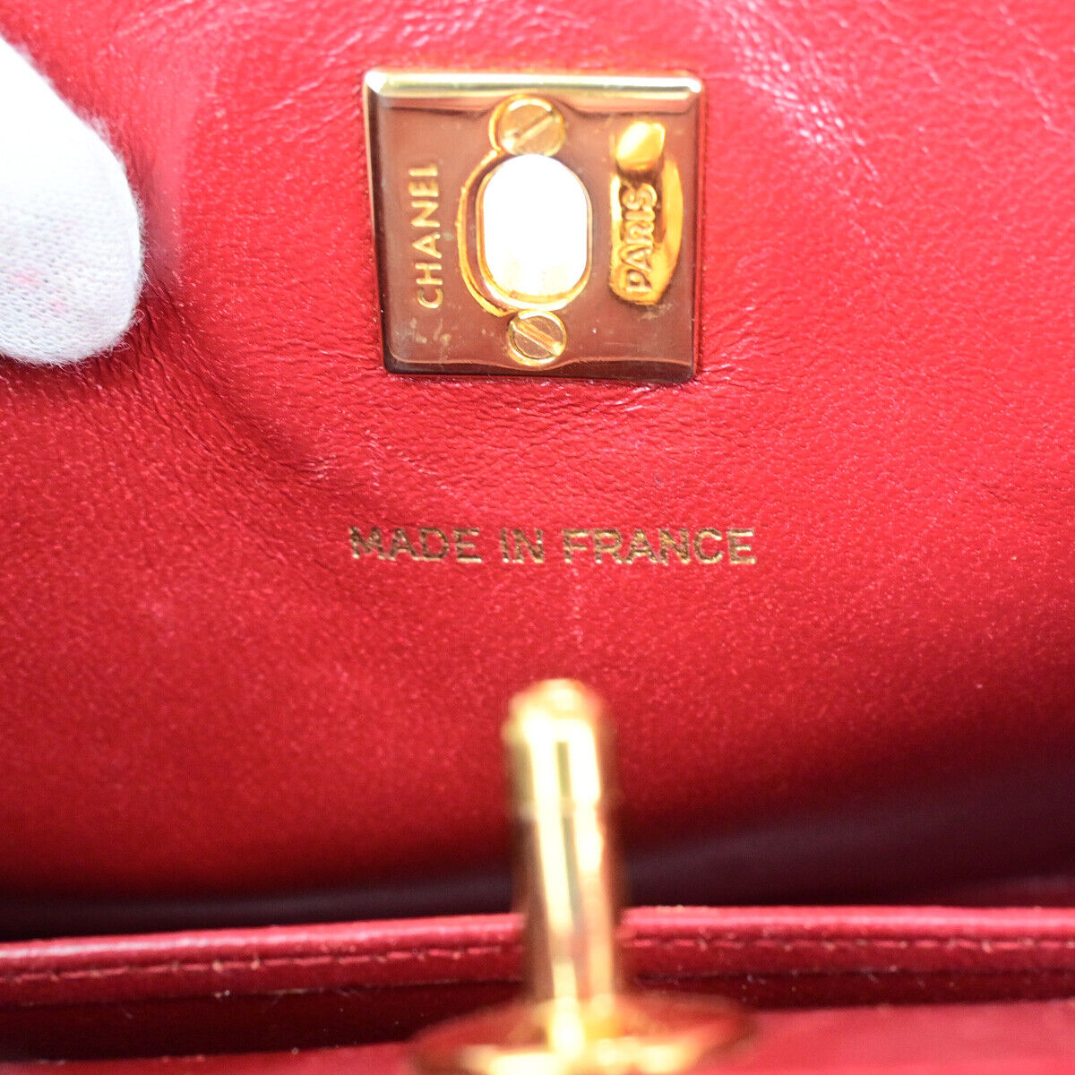 CHANEL CC Matelasse 2Way Chain Shoulder Hand Bag Leather RD GHW Vintage 642RK694