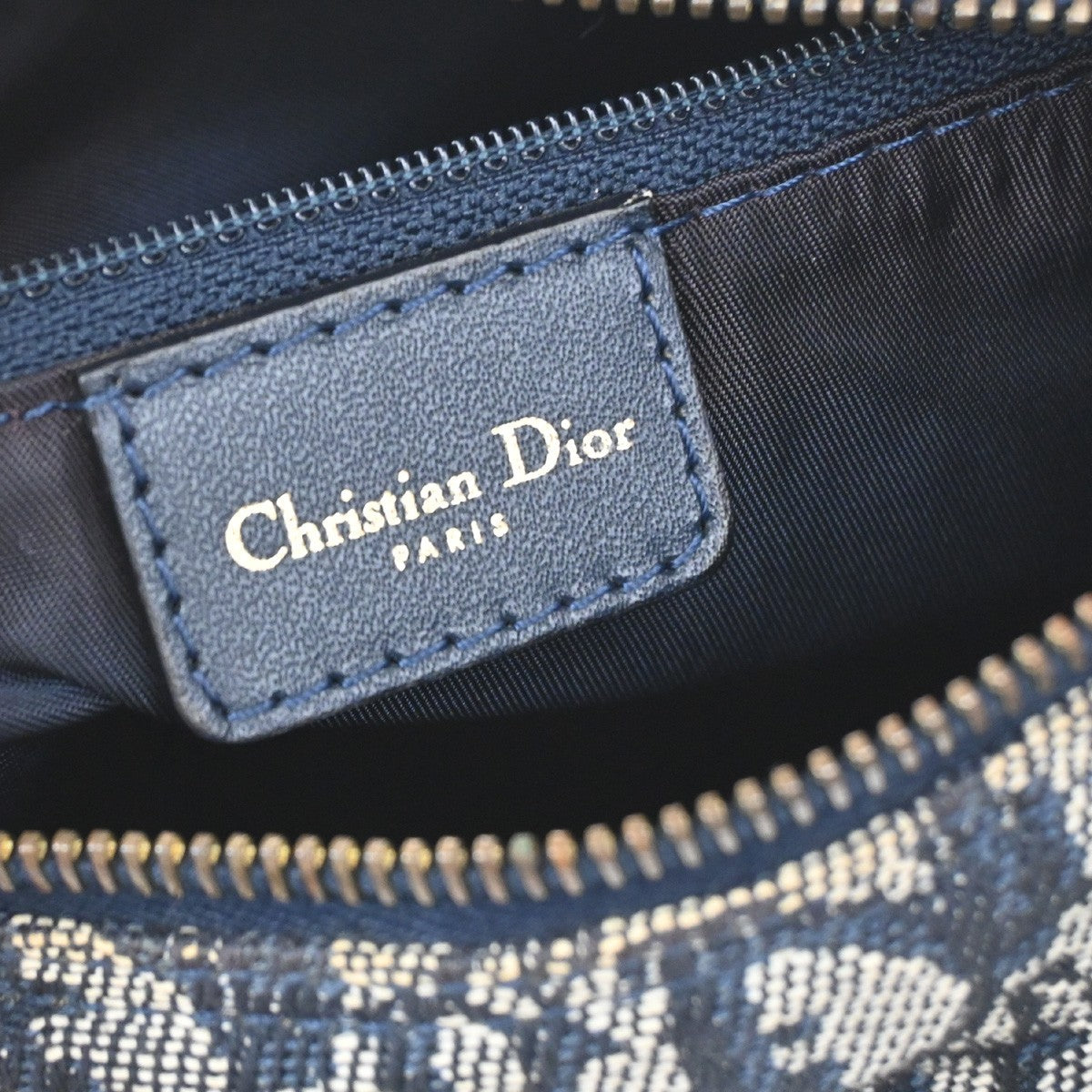 CHRISTIAN DIOR Logo Trotter Pattern Hand Bag Canvas Leather BE GHW 684RQ071