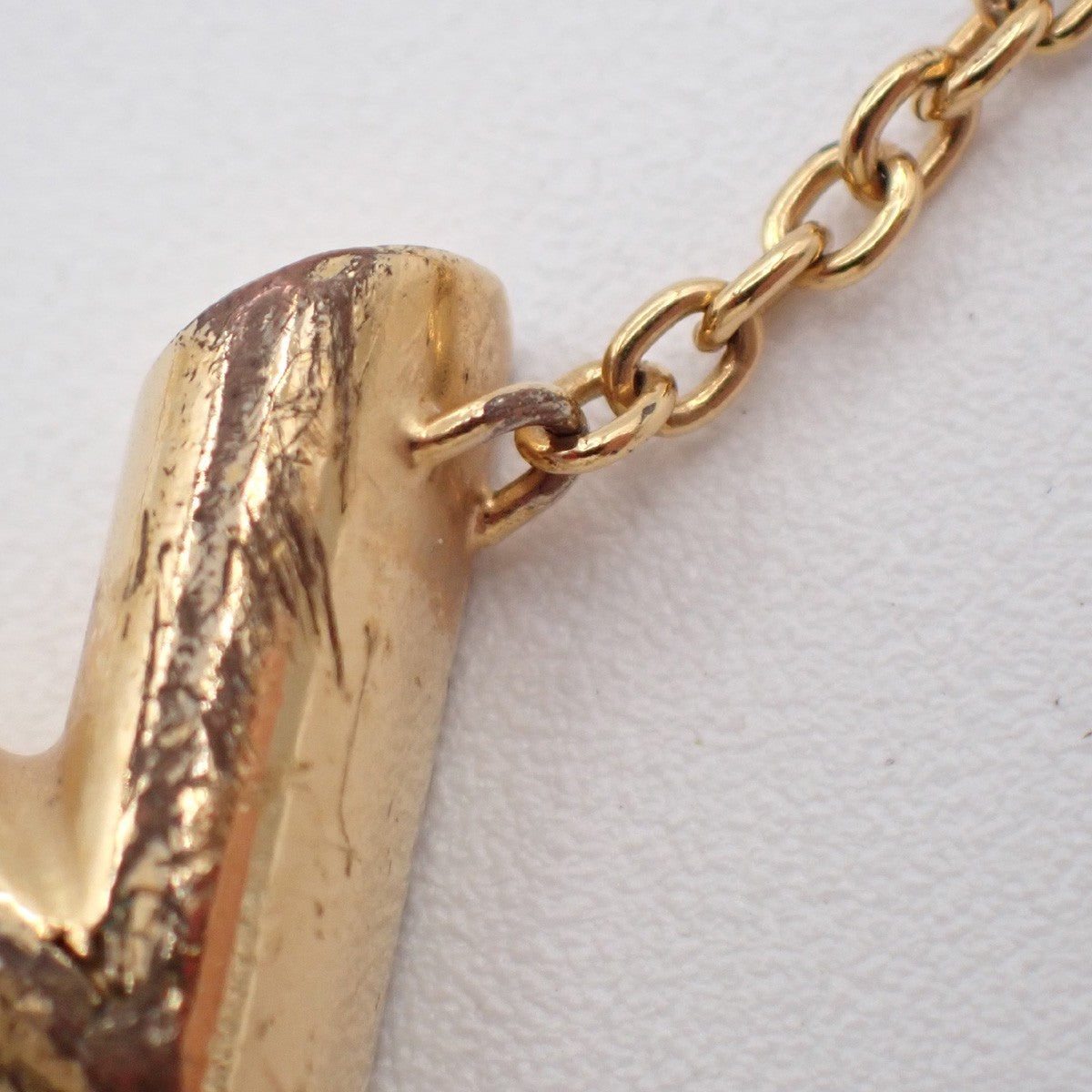 LOUIS VUITTON LV Logo Essential V Bracelet Gold-Plated Italy M61084 05KP269