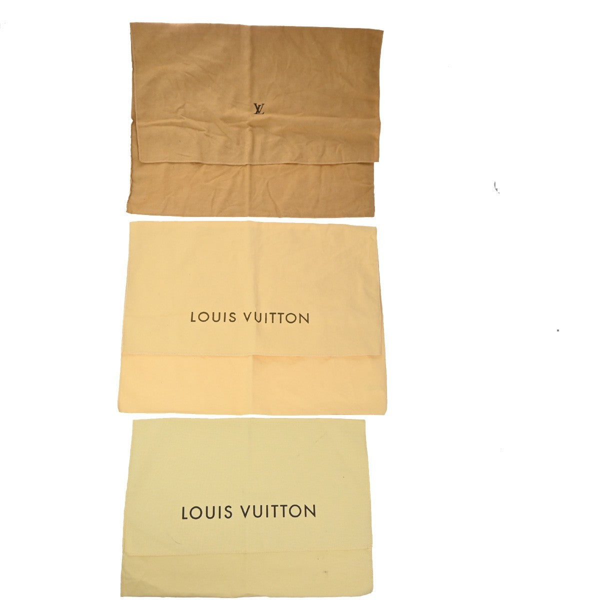 LOUIS VUITTON Logo 10 Set Dust Bag Drawstring Canvas Cotton Beige Brown 09KP567
