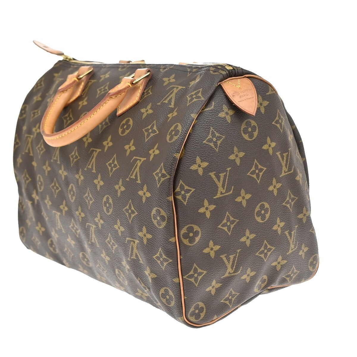 LOUIS VUITTON Speedy 35 Travel Hand Bag Monogram Leather Brown M41524 97EE595