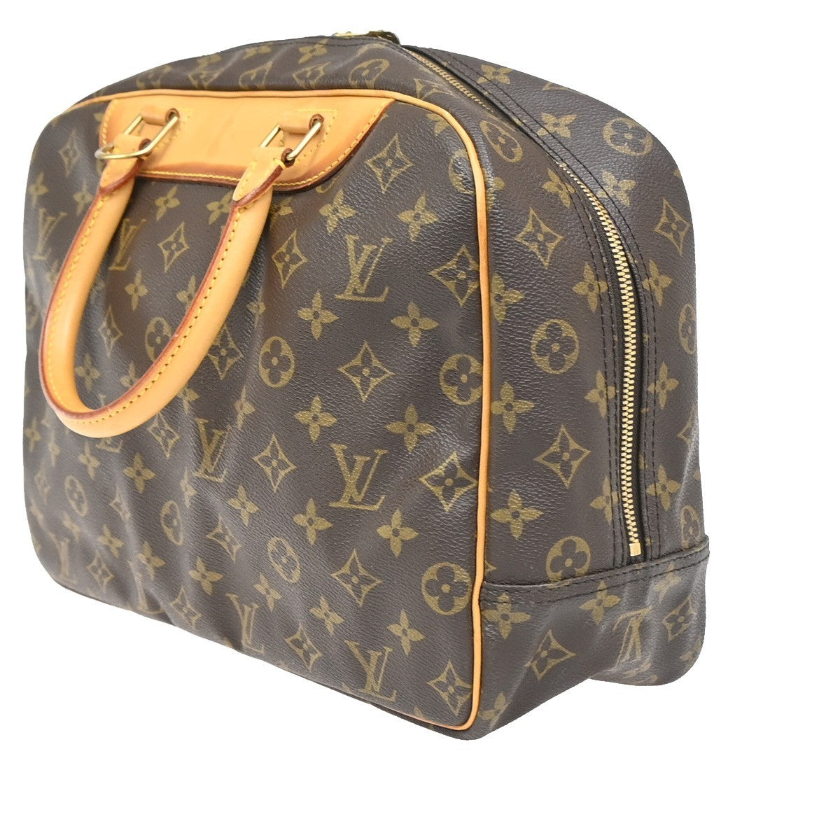 LOUIS VUITTON LV Logo Deauville Hand Bag Monogram Leather Brown M47270 73ZA272