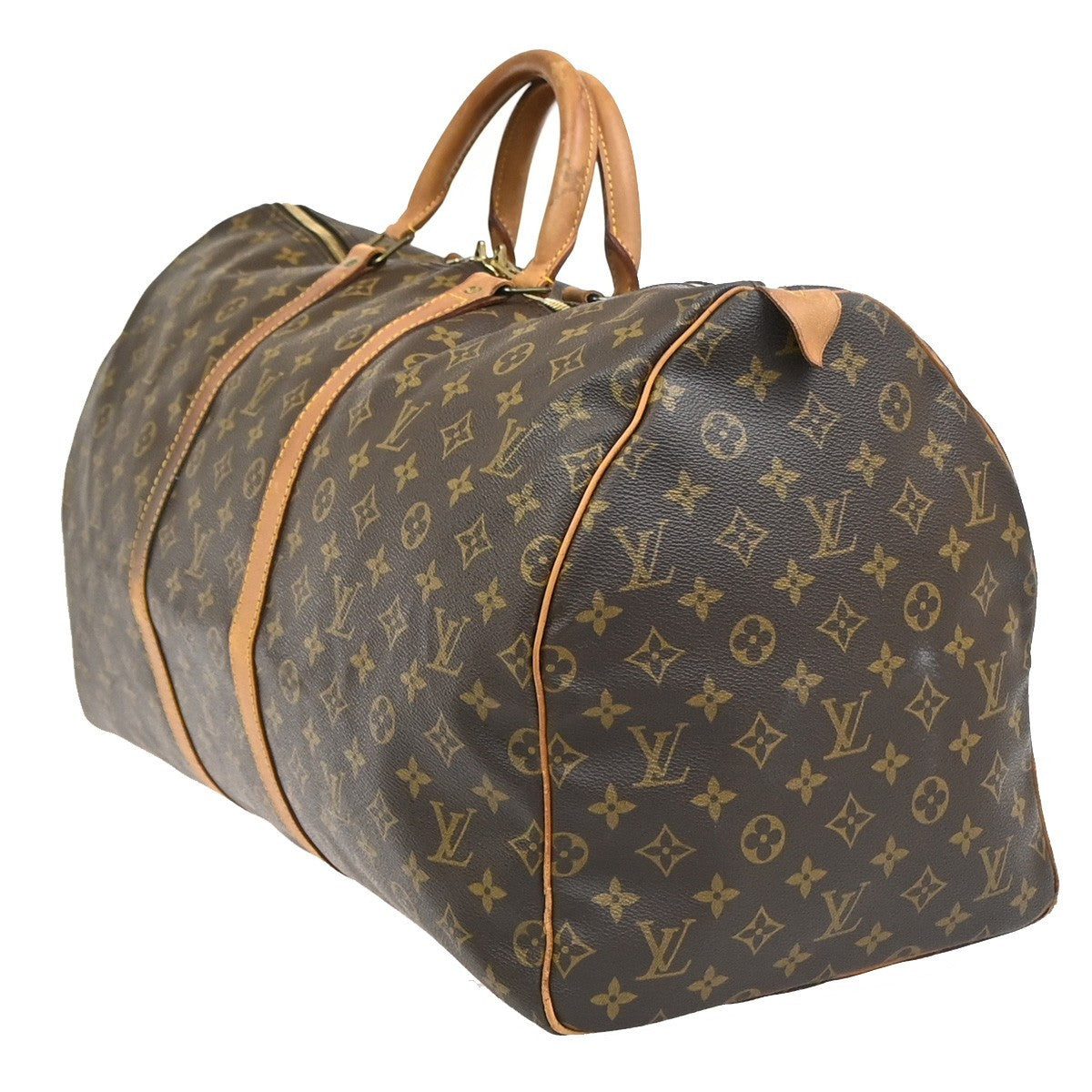 LOUIS VUITTON Keepall 55 Travel Hand Bag Monogram Leather Brown M41424 35YJ051