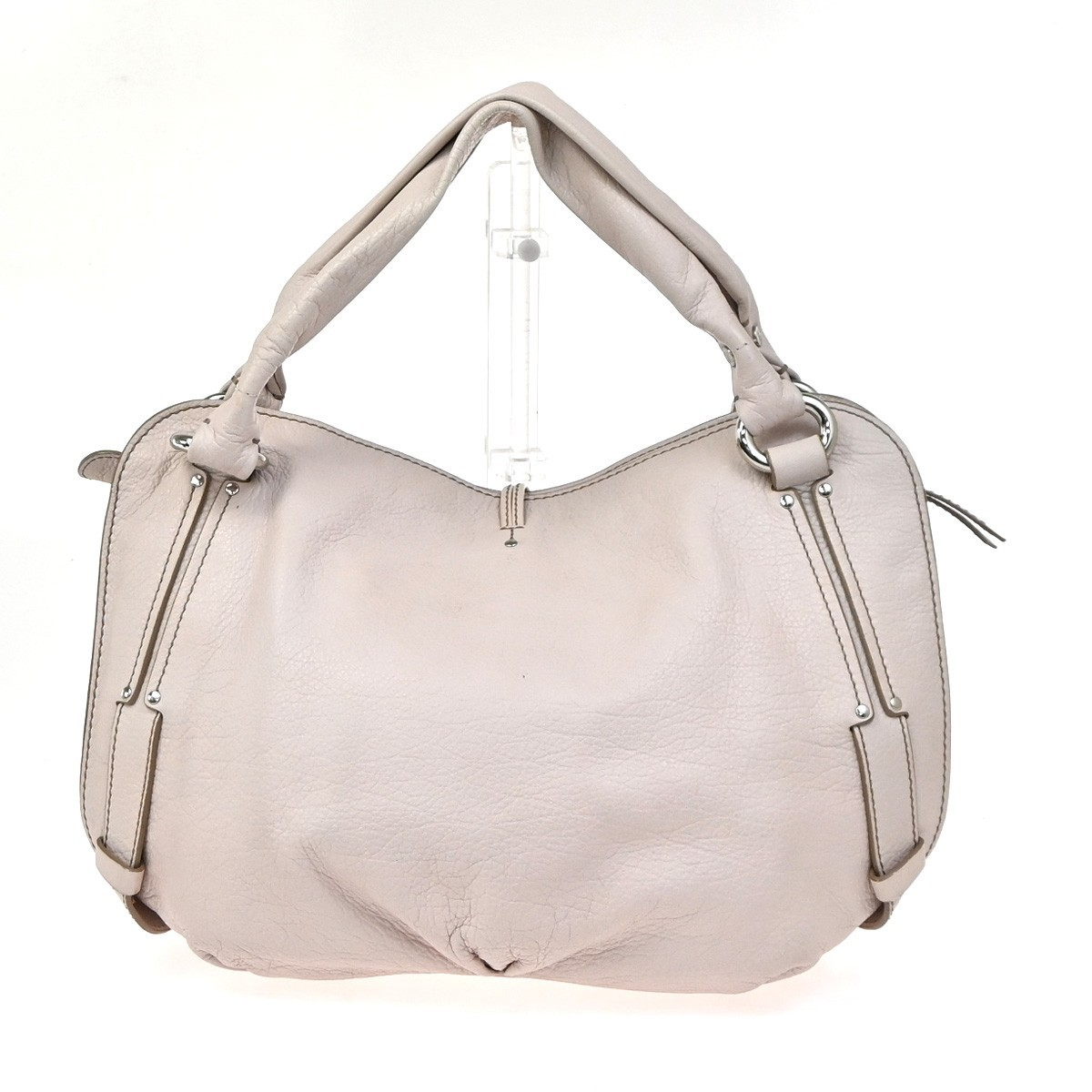 CELINE Logo Bittersweet Shoulder Hand Bag Leather Light Pink SHW 34YH958