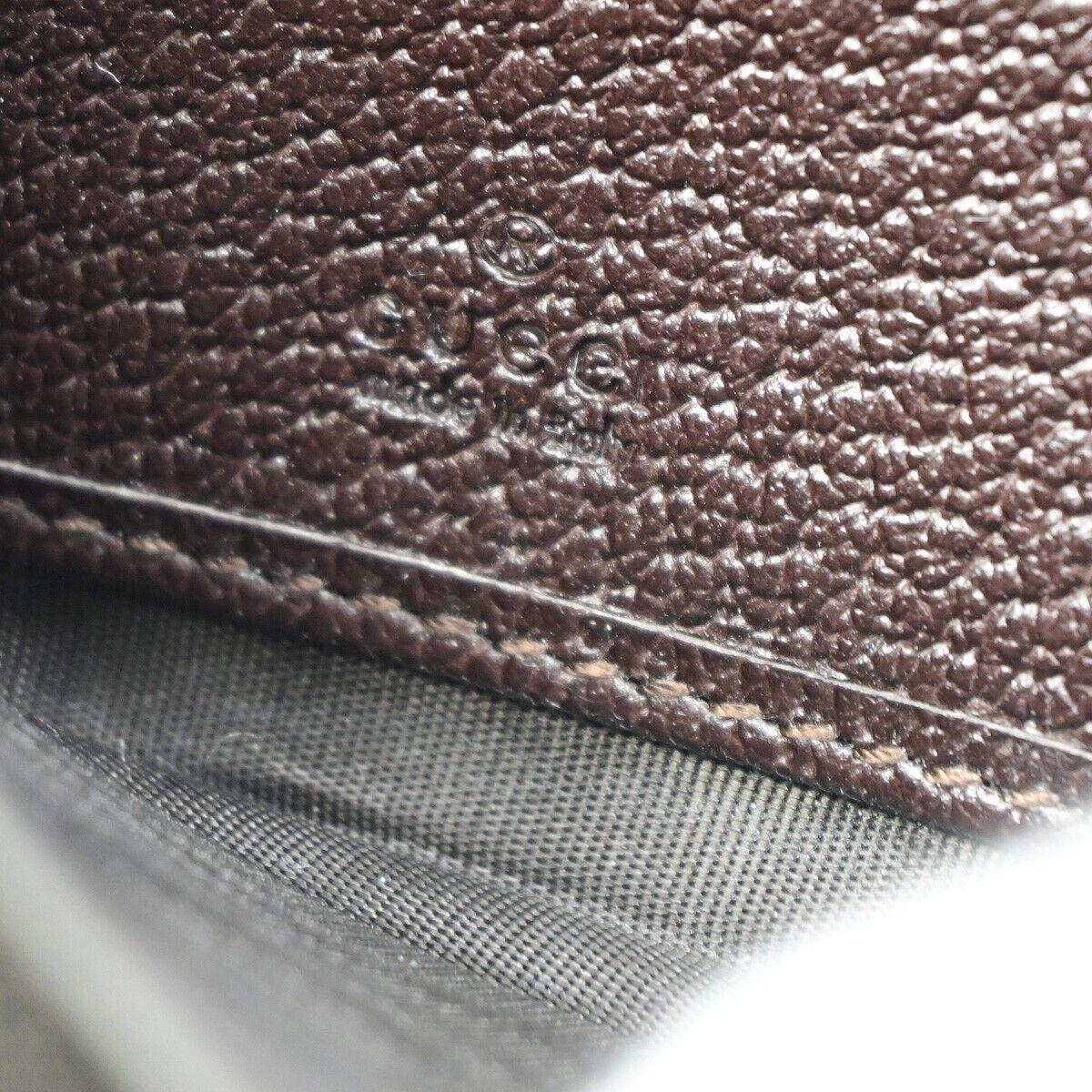GUCCI Logo GG Pattern Long Bifold Zipper Wallet Canvas Leather Brown 39EB038