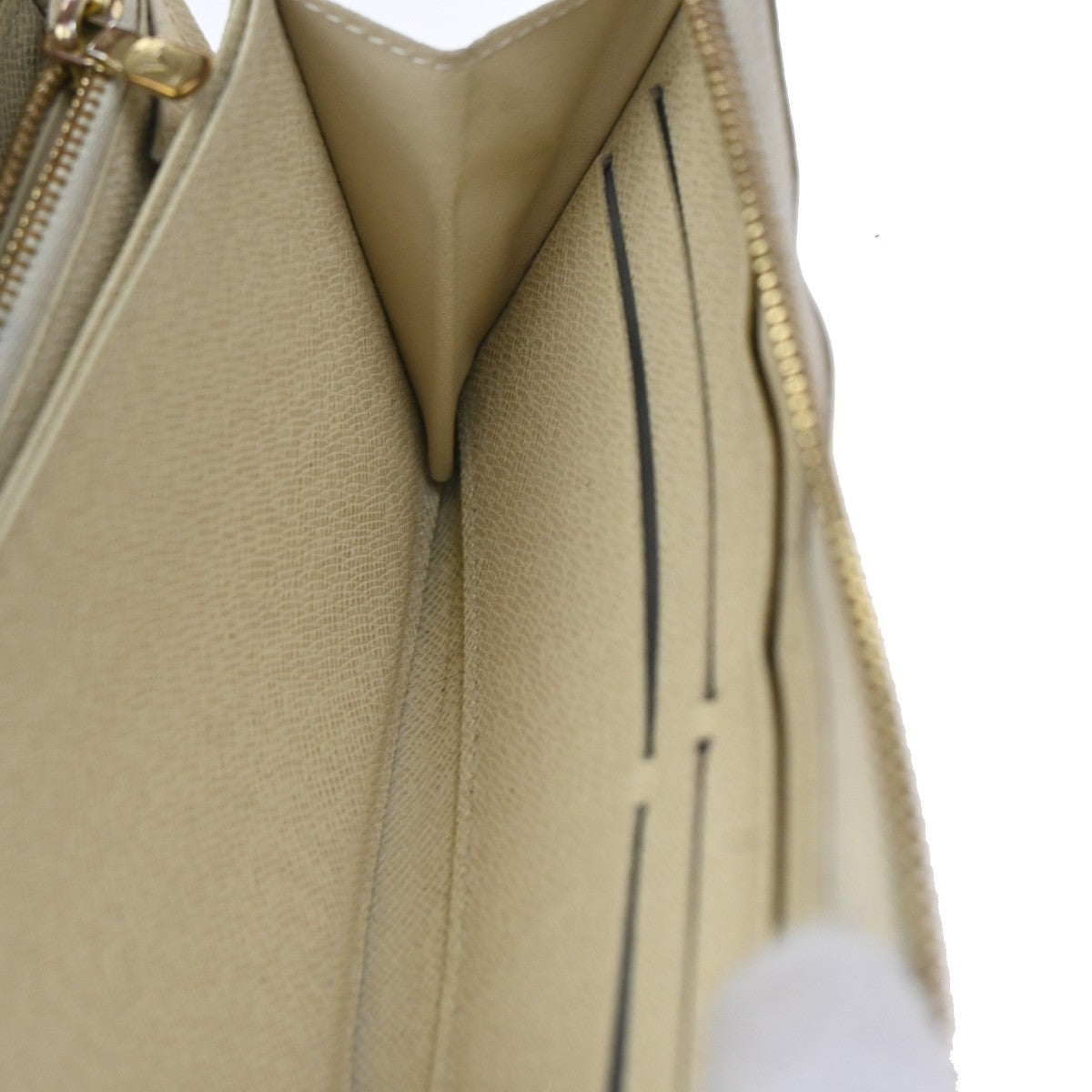 LOUIS VUITTON Zippy Long Wallet Damier Azur Leather White Spain N60019 67KD007