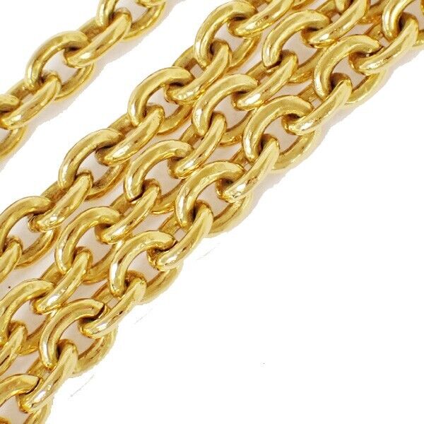 CHANEL Triple CC Chain Pendant Necklace 94A Gold Accessory Vinatge 636RJ025