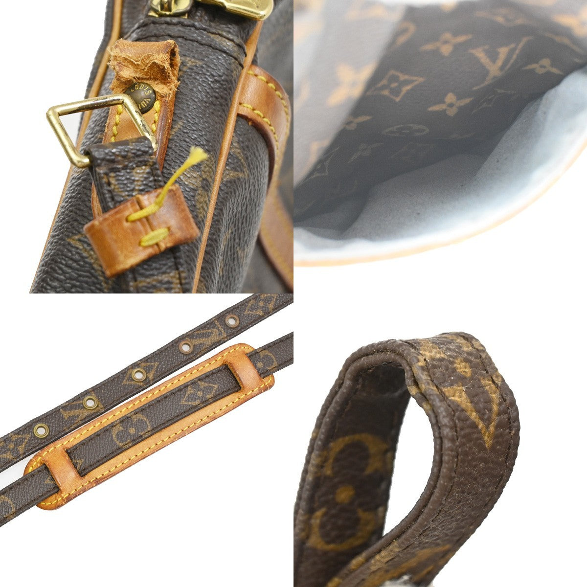 LOUIS VUITTON Danube Shoulder Bag Monogram Leather Brown France M45266 67PA042
