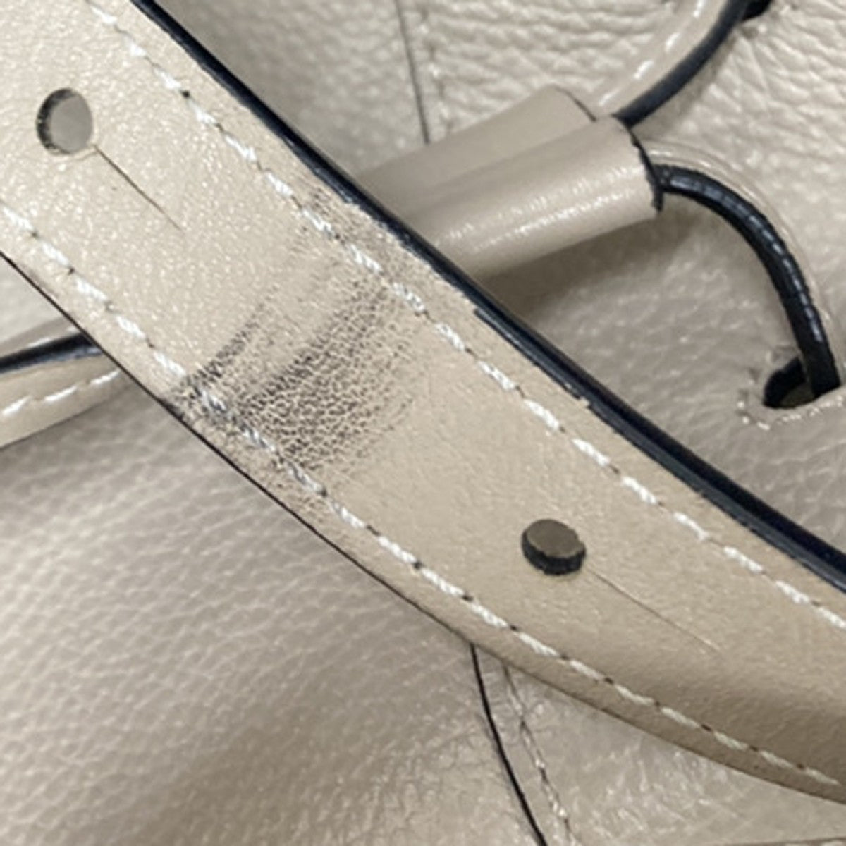 LOEWE Logo Hammock Mini Drawstring 2Way Shoulder Hand Bag Leather Beige 689RP023