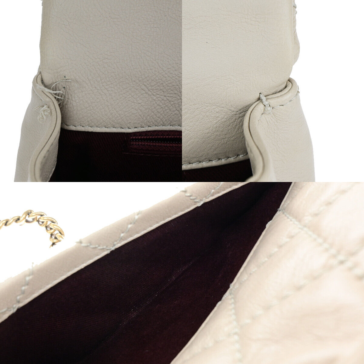 CHANEL CC Matelasse 25 2Way Chain Shoulder Hand Bag Leather Beige GHW 805RJ967