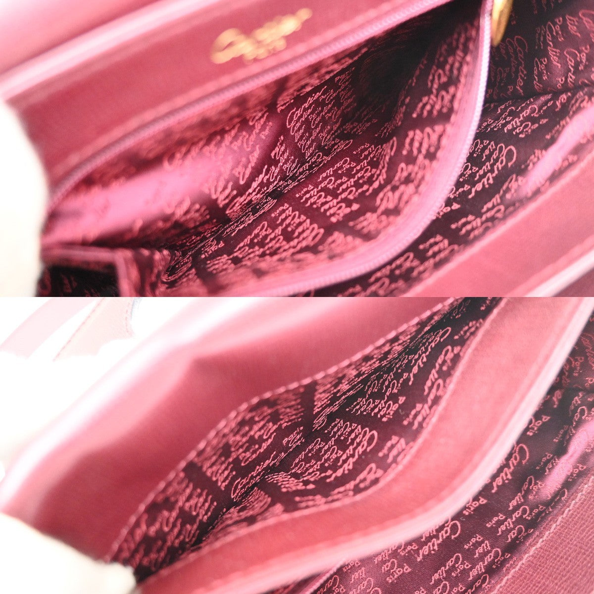 MUST DE CARTIER 2C Logo Shoulder Bag Leather Bordeaux Red GHW Italy 34EG398