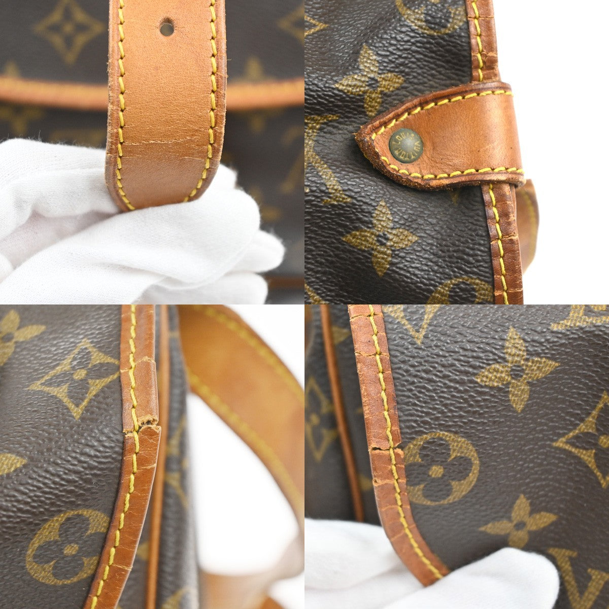 LOUIS VUITTON Saumur 35 Shoulder Bag Monogram Leather Brown M42254 86MA460