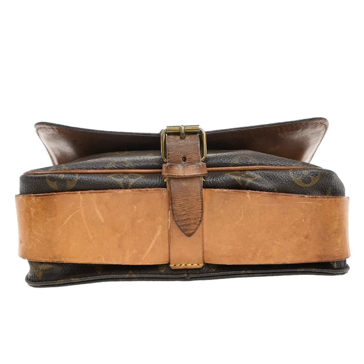 LOUIS VUITTON Cartouchiere MM Shoulder Bag Monogram Leather Brown M51253 31EF856