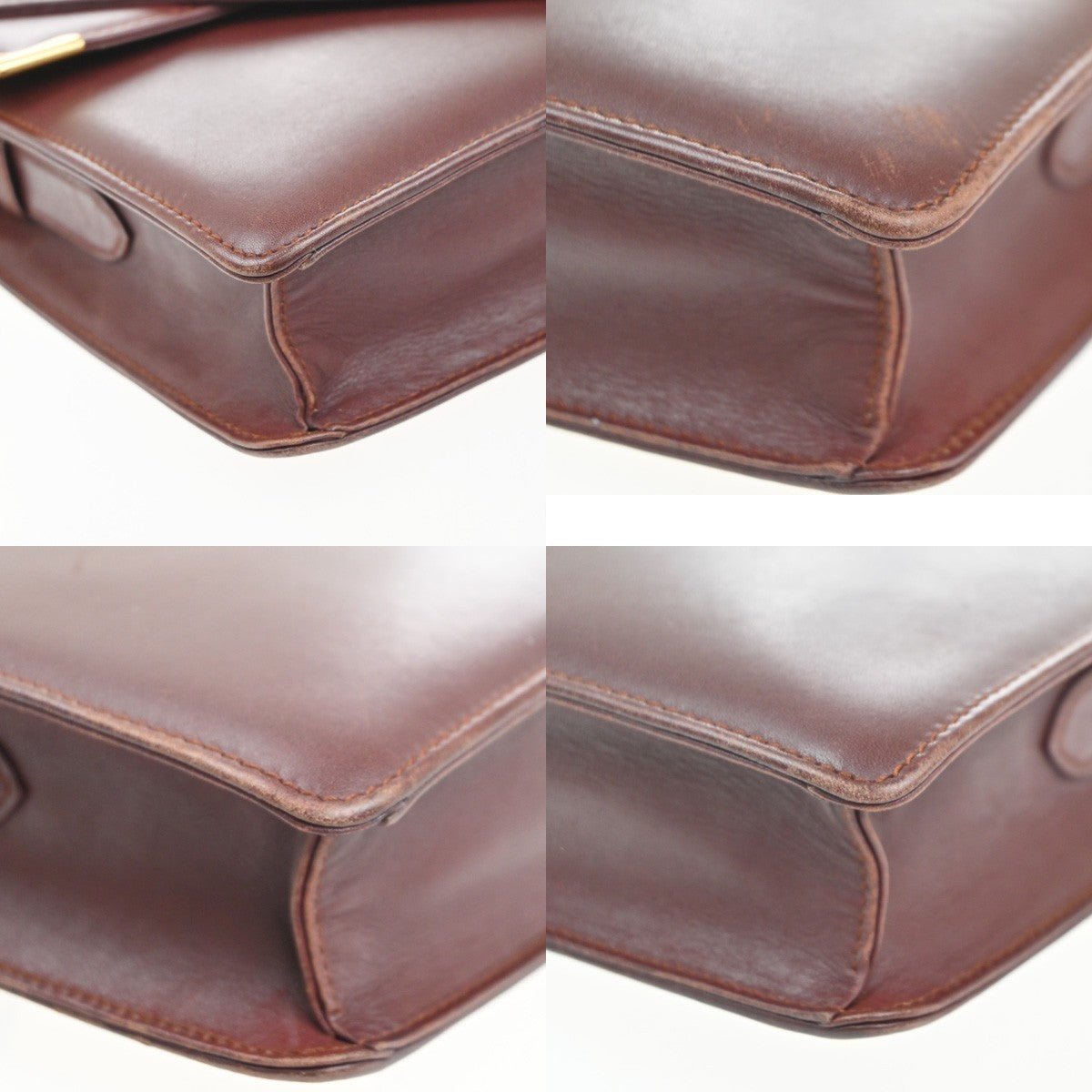 MUST DE CARTIER 2C Logo Double Flap Shoulder Bag Leather Red GHW Spain 67MA239