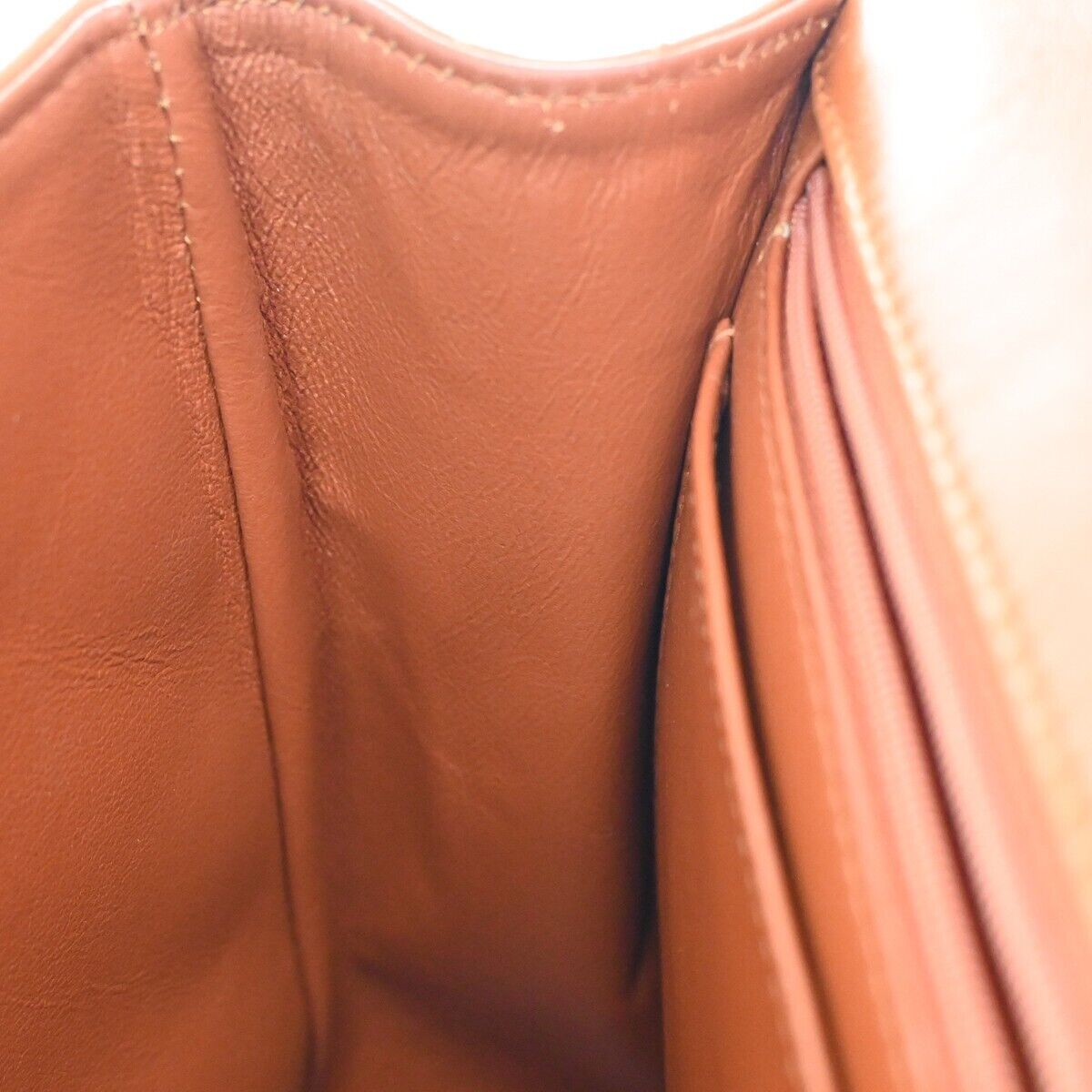 CHANEL CC Matelasse 30 Chain Shoulder Bag Leather Orange Brown Vintage 646HB609
