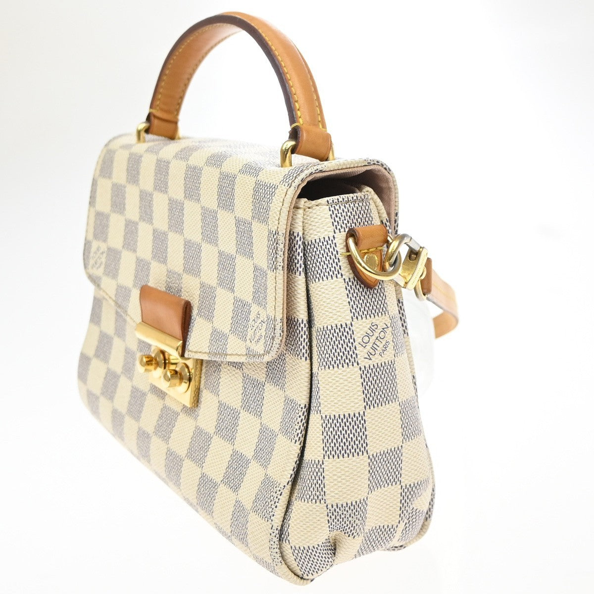 LOUIS VUITTON LV Croisette Shoulder Bag Damier Azur Leather N41581 23CB063