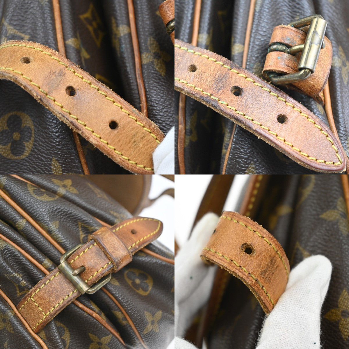 LOUIS VUITTON Logo Saumur 30 Shoulder Bag Monogram Leather Brown M42256 65MA627