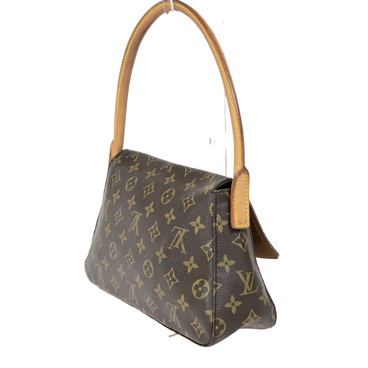 LOUIS VUITTON Mini Looping Hand Bag Monogram Leather Brown France M51147 91FA756