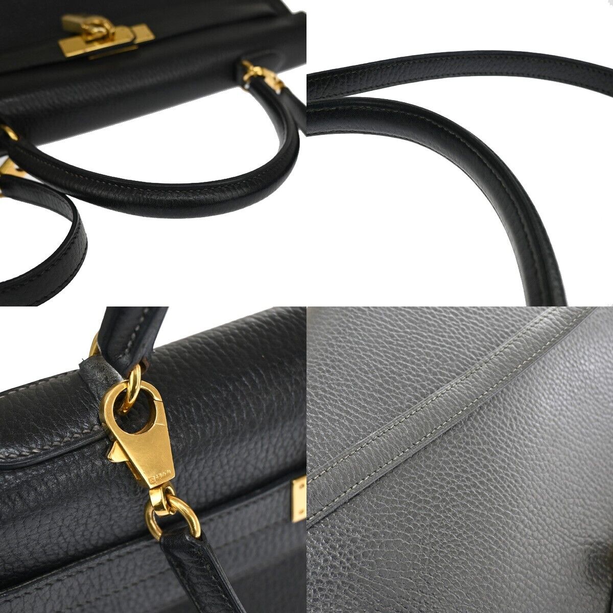 HERMES KELLY 35 2WAY HAND BAG TAURILLON CLEMENCE ◯V CADENA BLACK GHW 110LC493