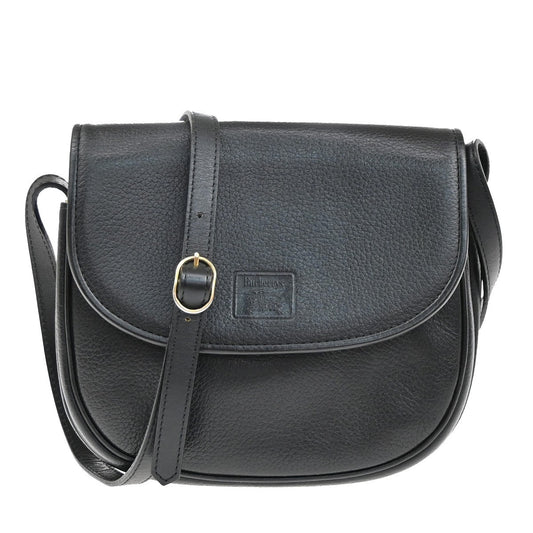 Burberrys Logo Nova Check Shoulder Bag Leather Black GHW 08EF890