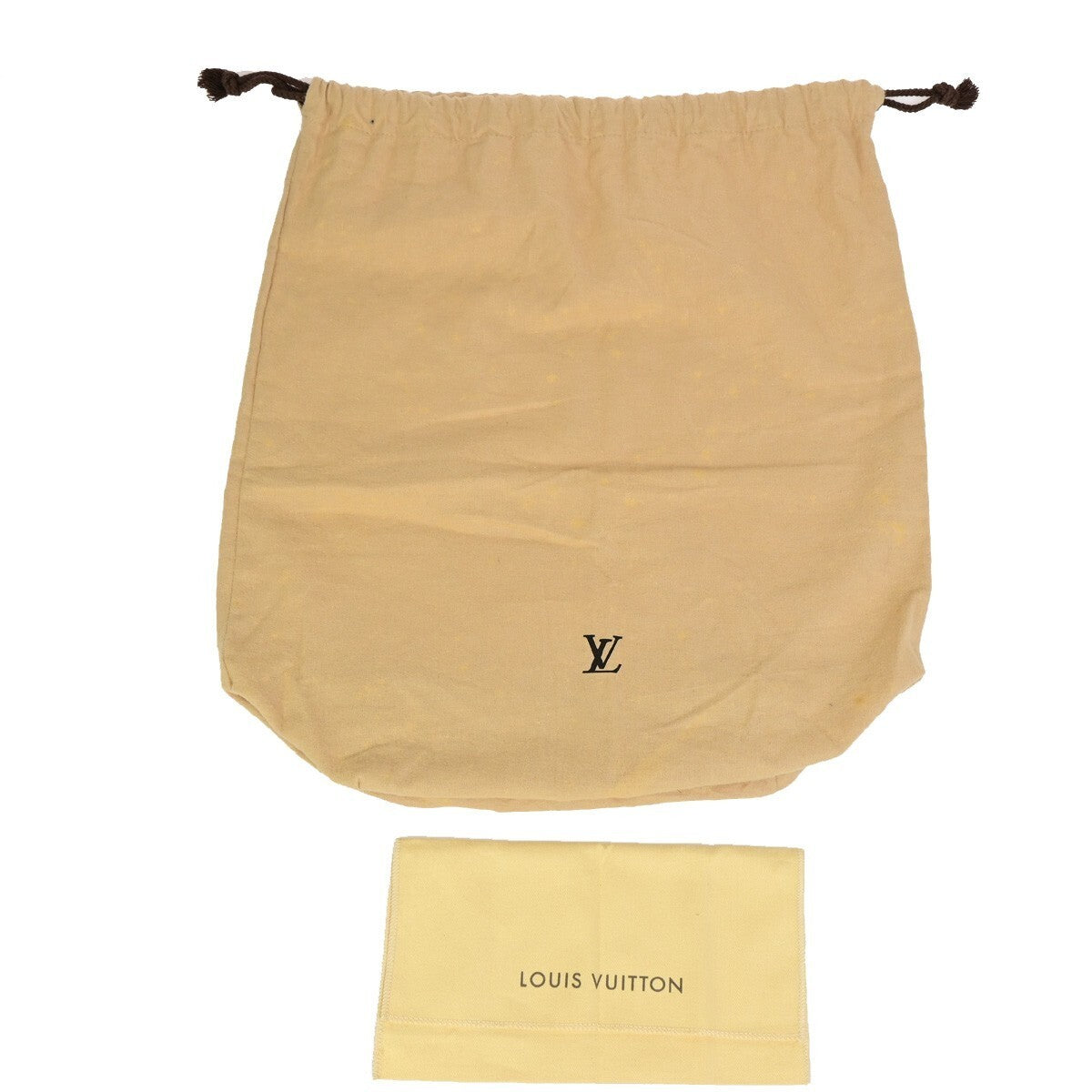 LOUIS VUITTON Logo 10 Set Dust Bag Drawstring Canvas Cotton Beige Brown 07KB120