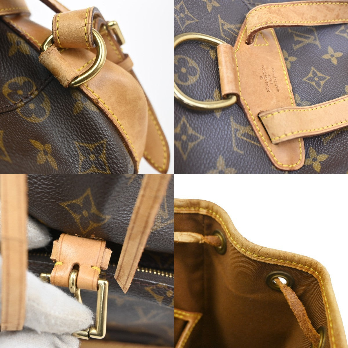 LOUIS VUITTON Montsouris MM Backpack Bag Monogram Leather Brown M51136 77CA673