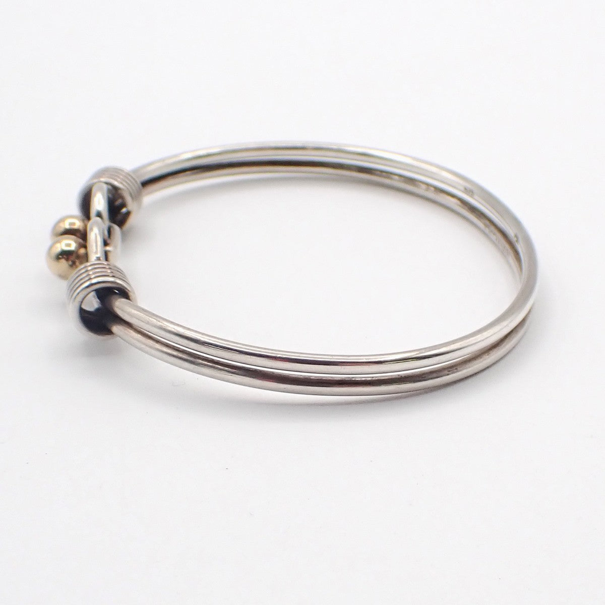 Tiffany & Co. Double Hook and Eye Bangle Bracelet Gold 750/Silver 925 31RL958