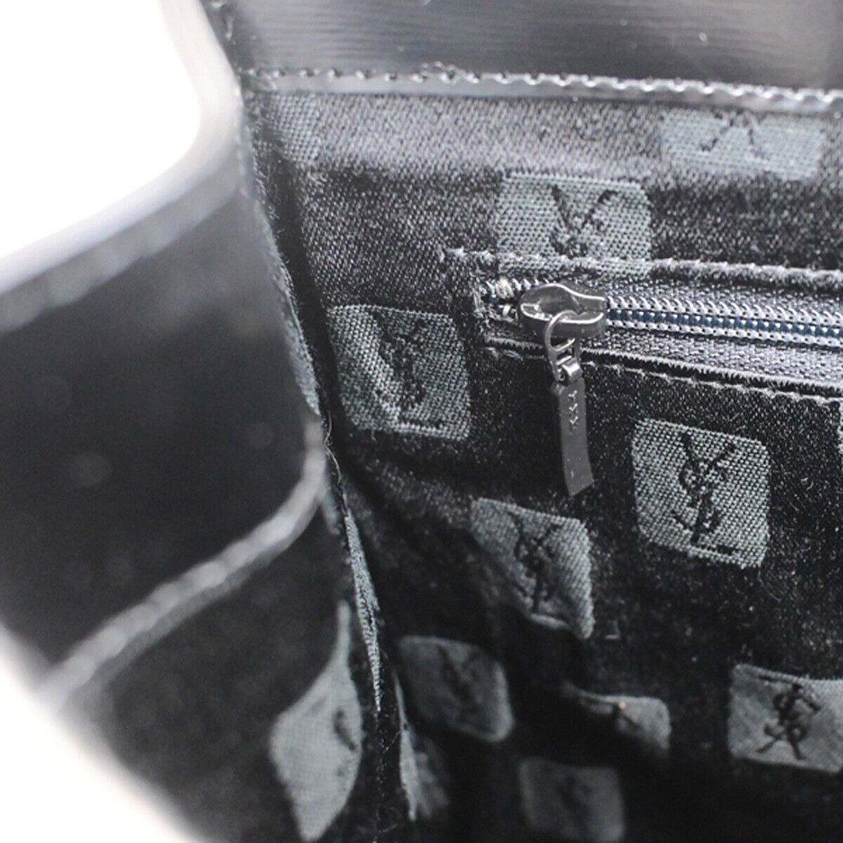 YVES SAINT LAURENT YSL Logo 2Way Shoulder Hand Bag Leather Black 36FB059