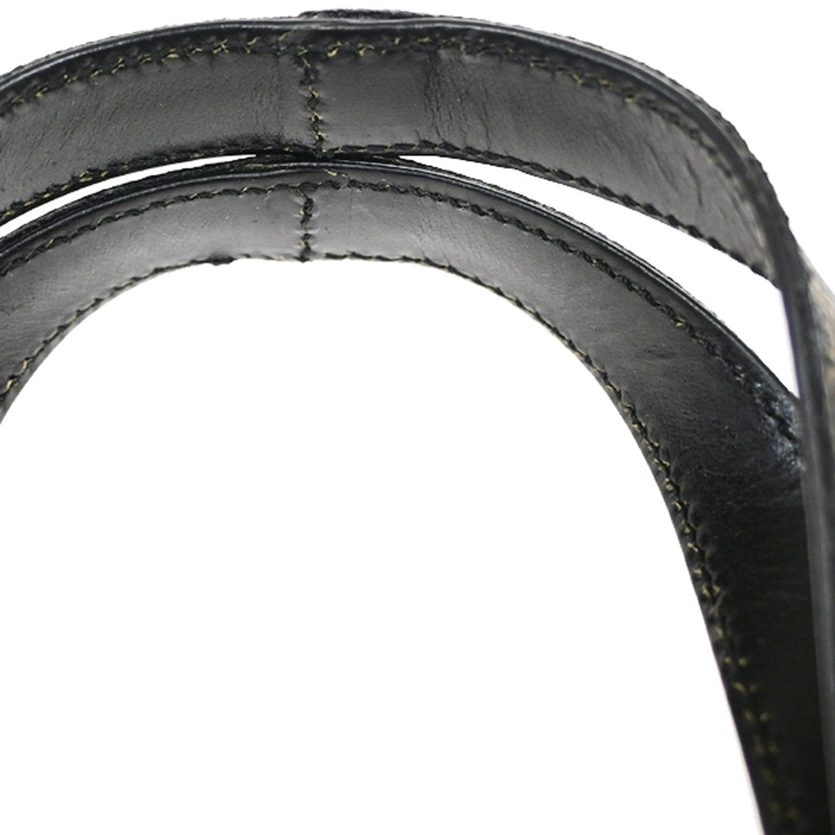 CELINE Logo Macadam Pattern Hand Bag PVC Leather Black GHW Italy 86KD118