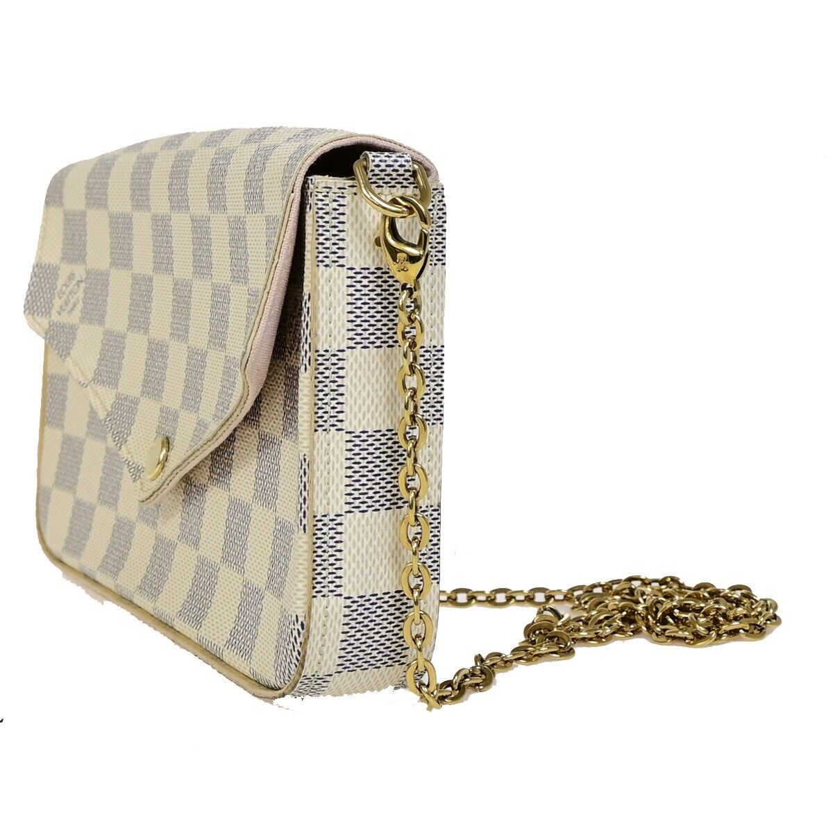LOUIS VUITTON Felicie Pochette Chain Shoulder Bag Damier Azur WE N63106 99FB120
