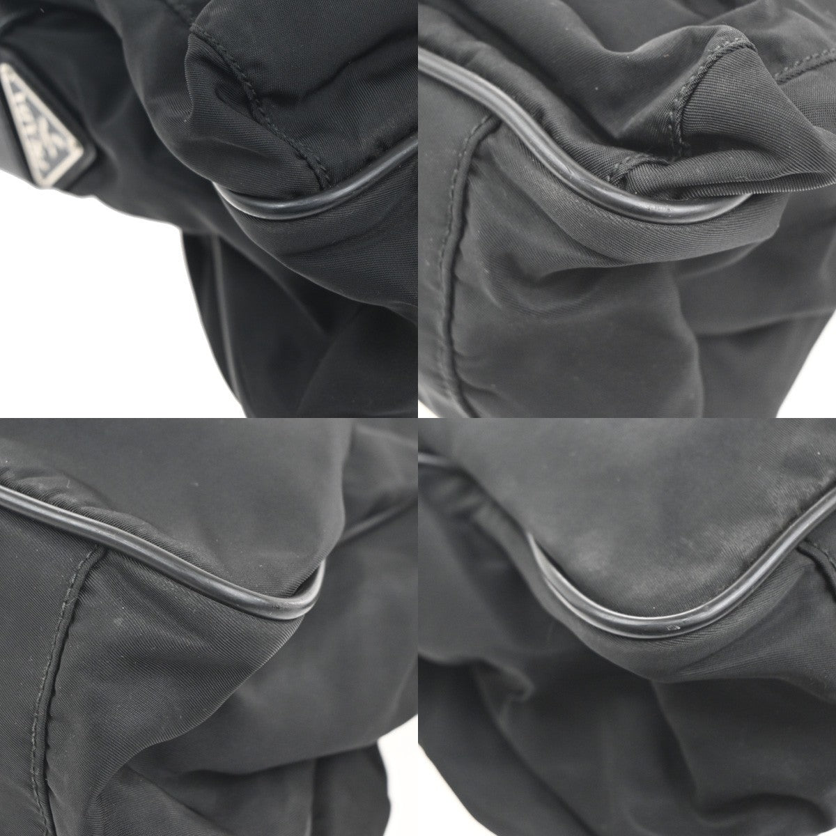 PRADA MILANO Tessuto Messenger Shoulder Bag Nylon Leather Black 64KC010