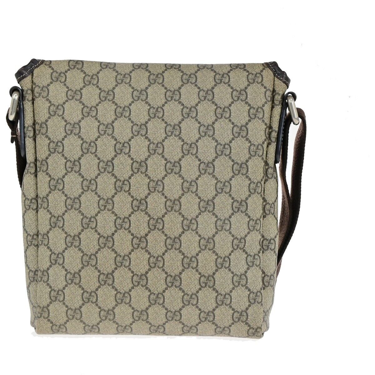 GUCCI Logo GG Pattern Crossbody Shoulder Bag PVC Leather Brown Italy 68EC870