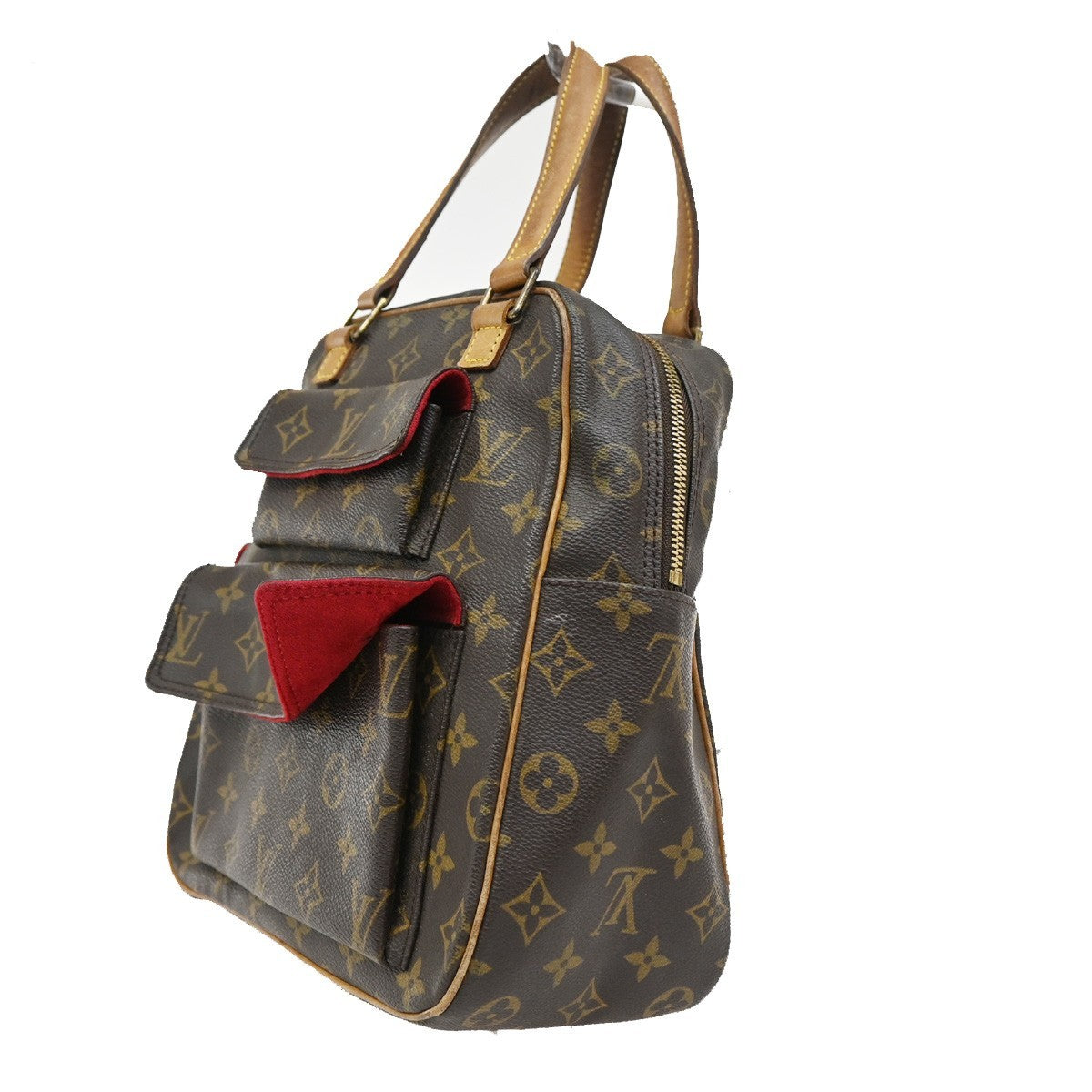 LOUIS VUITTON LV Excentri Cite Hand Bag Monogram Leather Brown M51161 82KB509