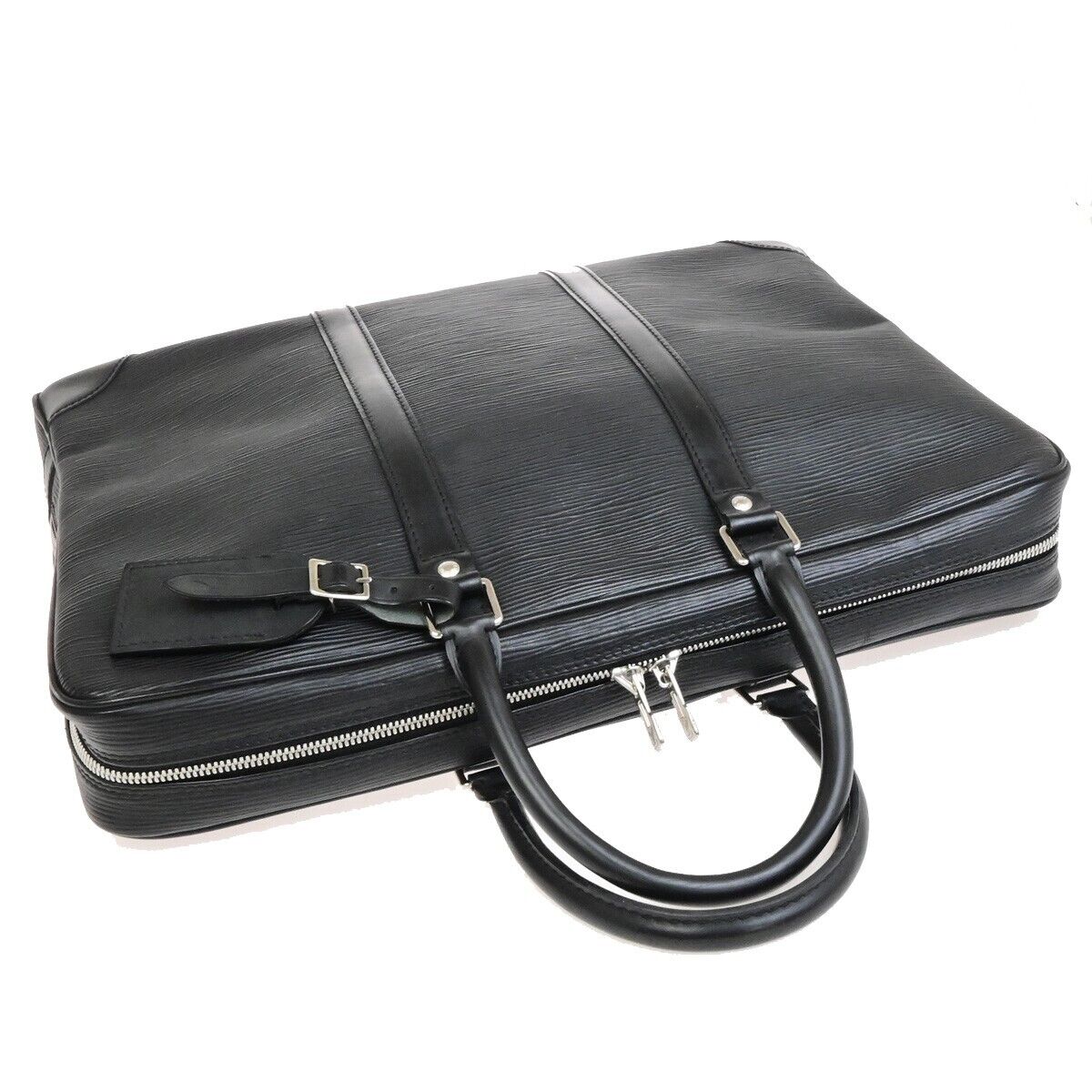 LOUIS VUITTON Porte Documents Voyage Briefcase Hand Bag Epi Black M59162 82ED934
